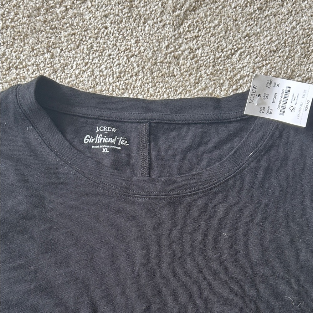J.Crew Girlfriend Tee in Black